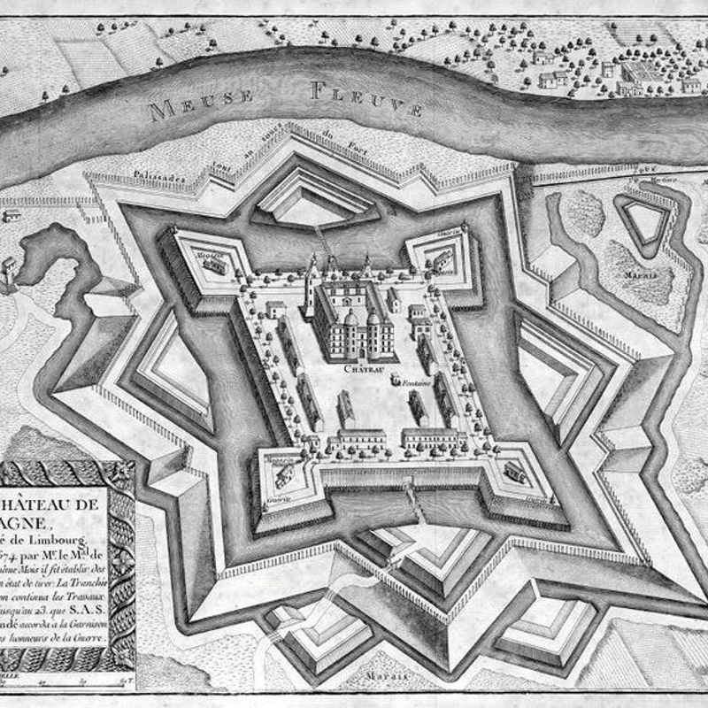 Tekening  van Fort Navagne Ca 1674