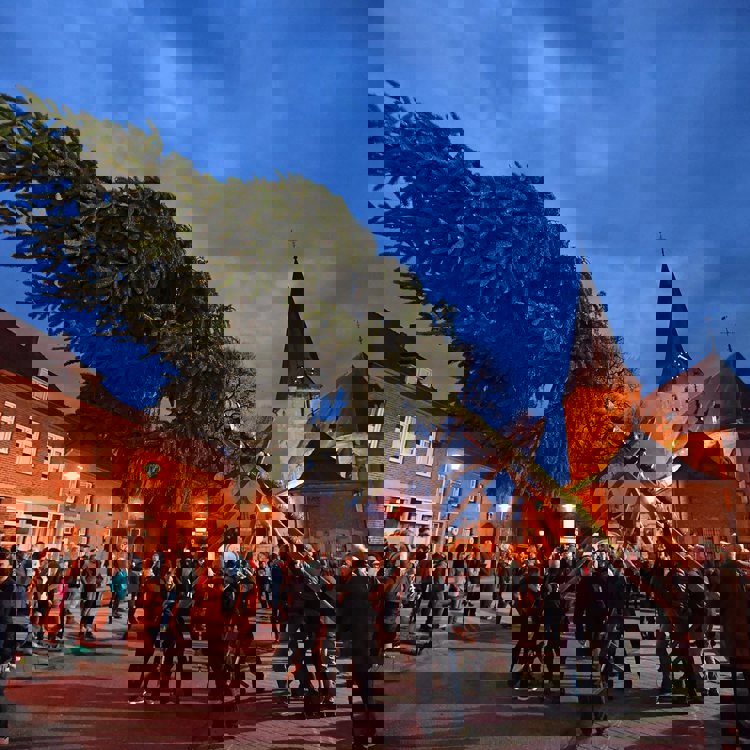 Inwoners van Noorbeek dragen samen een mei den